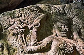 Kbal Spean, called also River of the Thousand Lingam, the riverbed and banks have been graven with linga and various sacred images of hindu divinities 